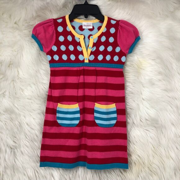 Hannah Anderson Little Girls Sweater Dress SZ 5 (110), Mixed Prints - Picture 1 of 8